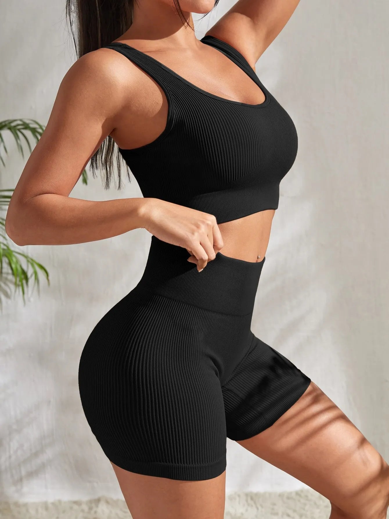 Seamless Ribbed Yoga Set-S Cure-Sports Cure