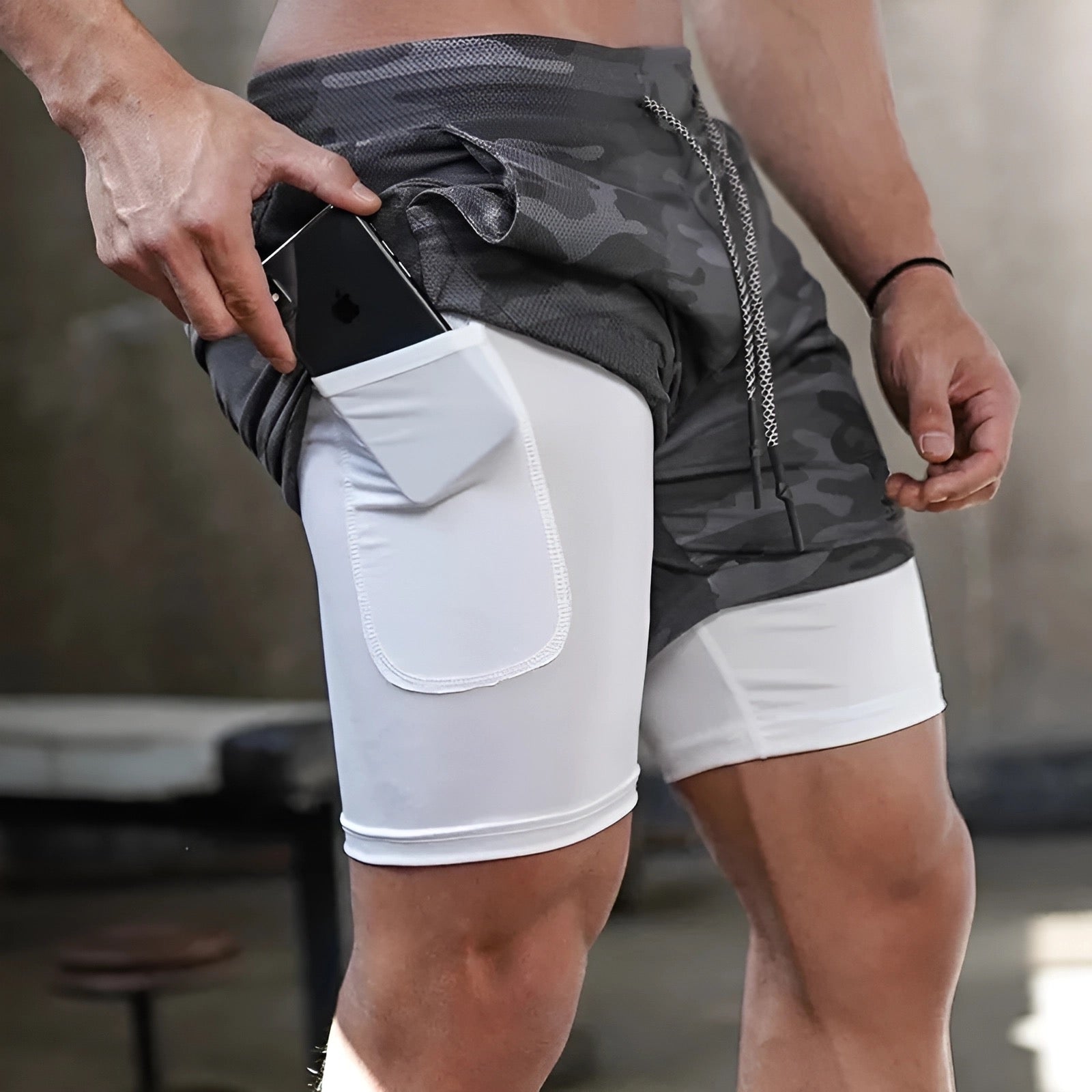 Men's 2 in 1 Running Shorts - Comfortable, Moisture-Wicking Gym Wear-S Cure-Sports Cure