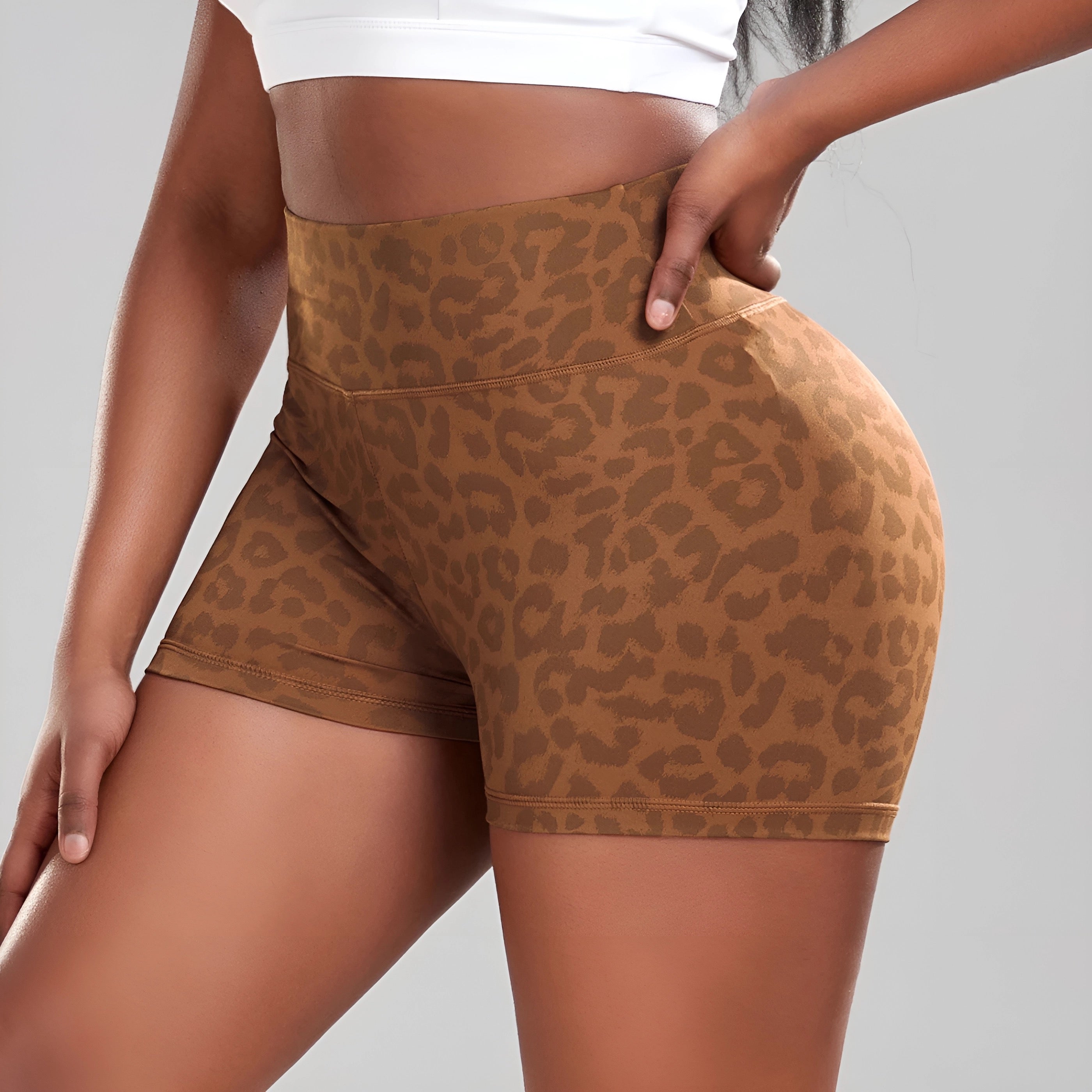 Leopard Print Gym Shorts-S Cure-Sports Cure